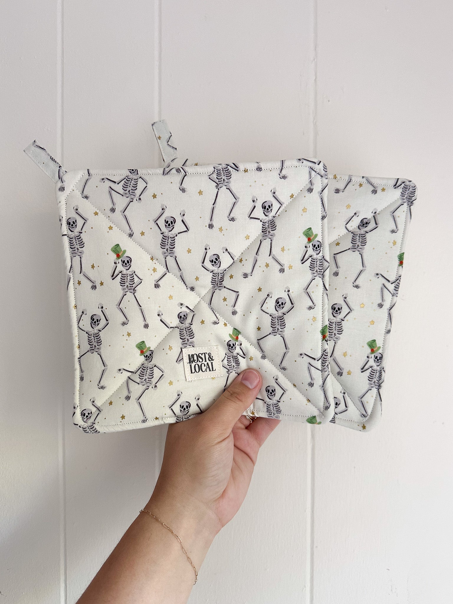 Dancing Skeletons Pot Holder